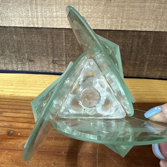 Art Glass Shabbat Candle Holder 4” Tall - Picture 8 of 8